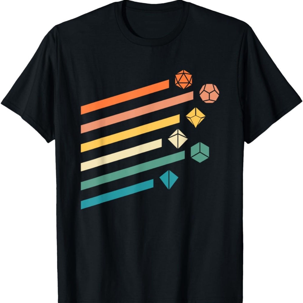 Retro style Dungeons and Dragons D&D Dice  Polyhedral D20 Unisex Shirt